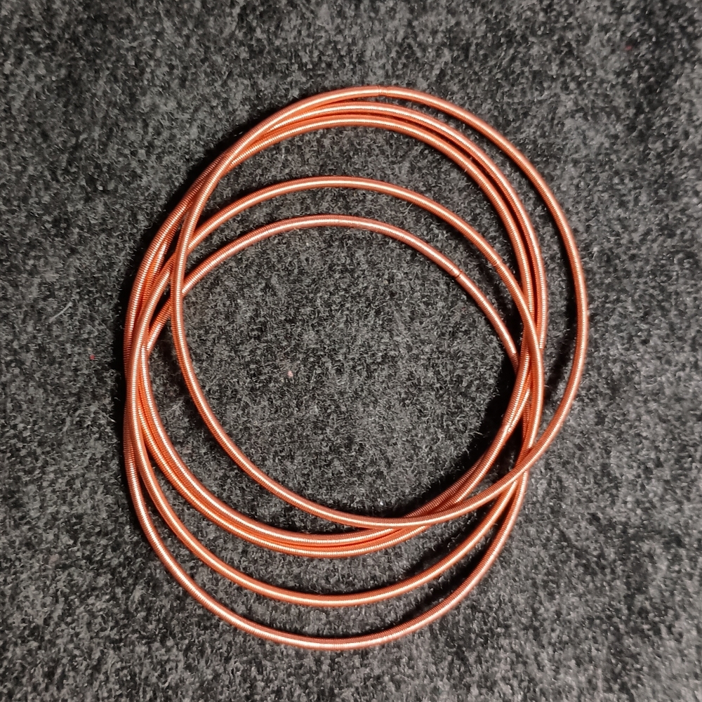 Guitar String Stretch Bracelets - Five (5) Light Orange